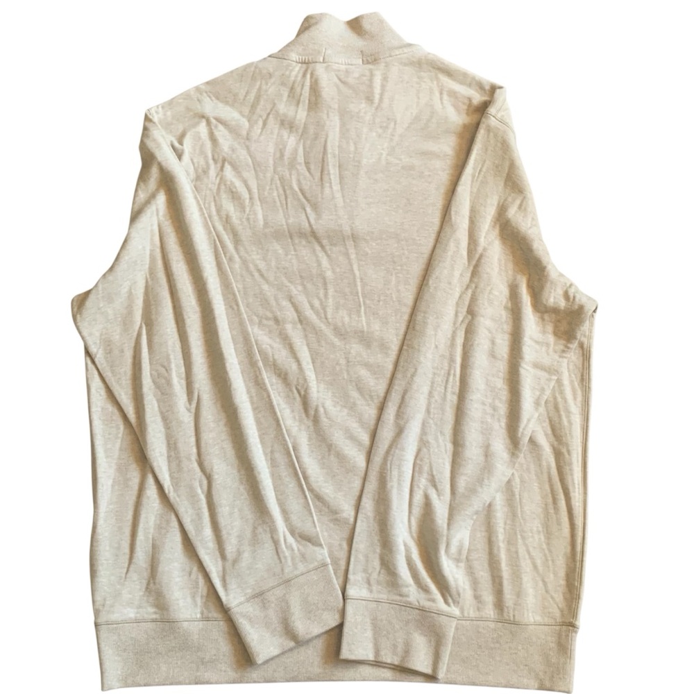 Polo Ralph Lauren Luxury Jersey Quarter-Zip Pullover XL Beige Heather Grey NWT - Picture 2 of 9